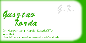 gusztav korda business card